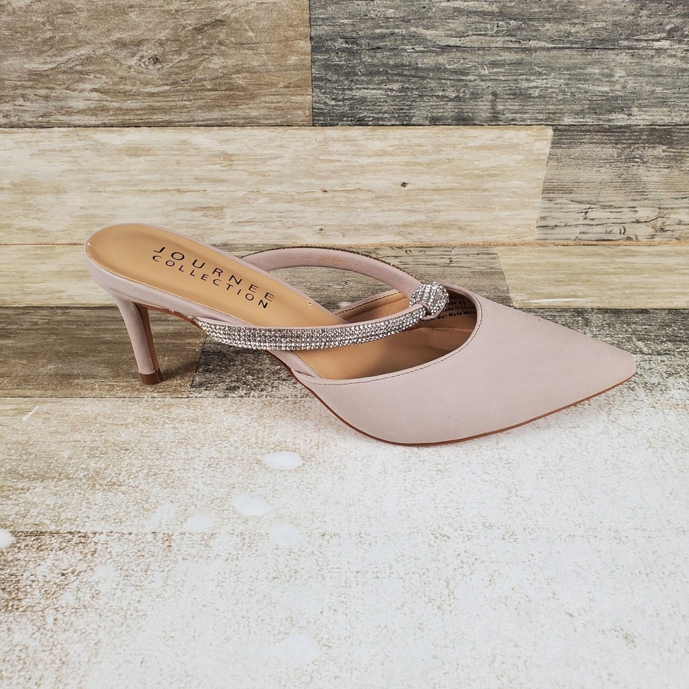 Journee Collection Lunna Womens Pumps Sz 8.5 Wine Green Rose Gold Pointed Toe